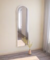 Oglinda decorativa, Siam, Emma, 50x160x2.2 cm, MDF , Alb