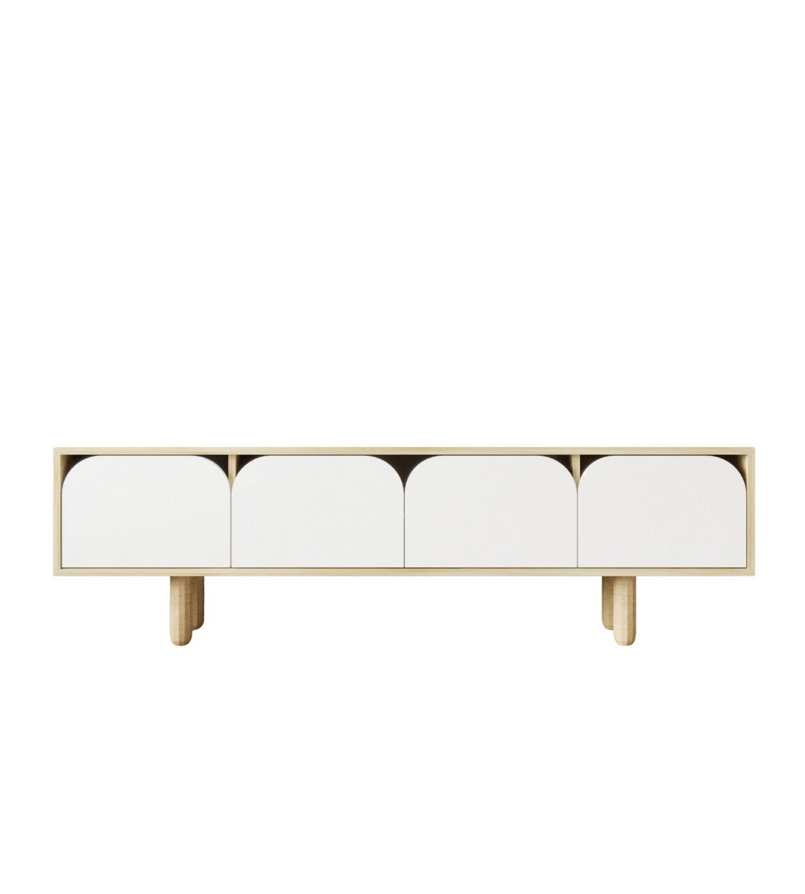 Comoda TV, Hanah Home, Lazio, 180x48x29.8 cm, PAL, Stejar Safir / Alb - imagine 4