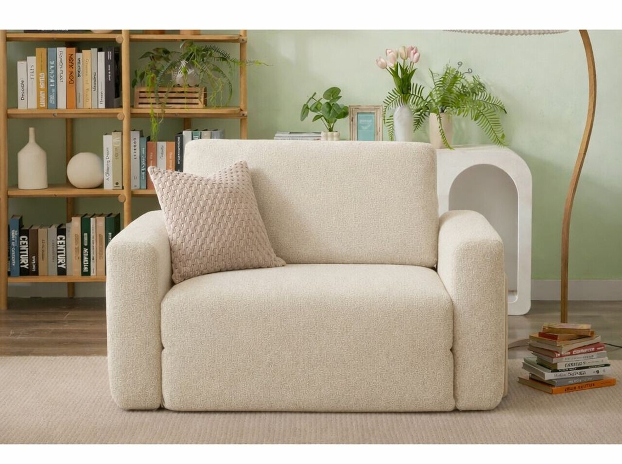 Fotoliu extensibil, Atelier del Sofa, 118FVL1103, Tesatura Boucle, Crem - view 2