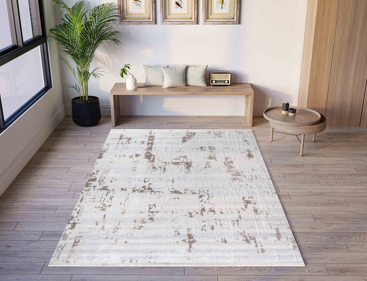 Covor, Essa, 80x150 cm, Poliester, Maro