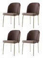 Set scaune 4 piese, Nmobb, Dore, Auriu/Maro