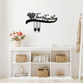 Decoratiune de perete, Forever Together, Metal, Dimensiune: 69 x 44 cm, Negru