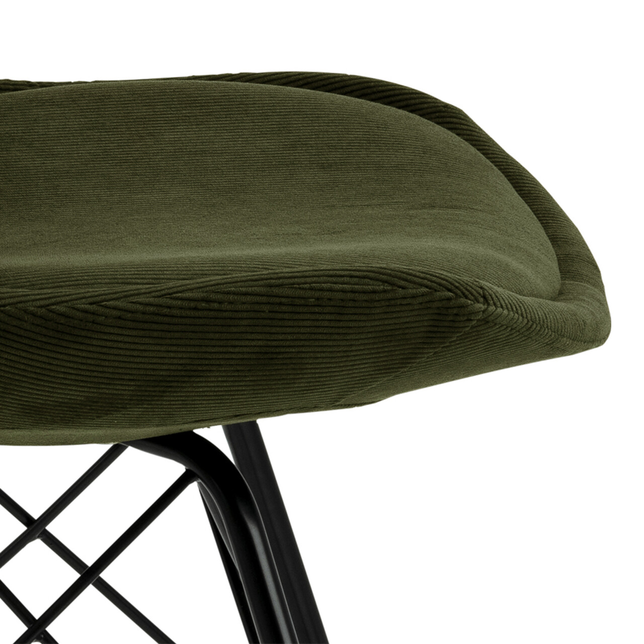 Scaun Eris, Actona, 48.5x54x85.5 cm, tesatura corduroy/otel, verde olive - view 8
