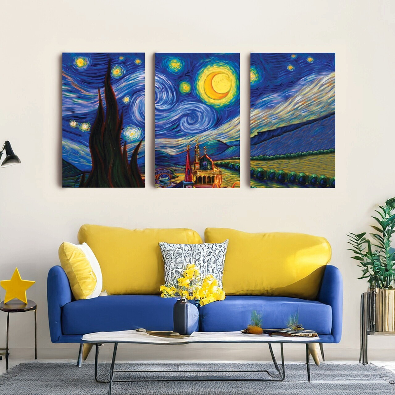 Tablou decorativ, 3PAN-CNV-3050, Dimensiune: 60 x 40 cm (3 bucăți), Multicolor — imaginea 2