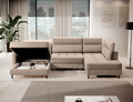 Coltar extensibil stanga 4 locuri ELTAP, LT-20AUB, Berrto, 306x165x100 cm, lemn/poliester, bej inchis