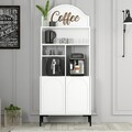 Dulap de bar pentru cafea, Hommy Craft, Lyon 80, PAL, Alb/Negru