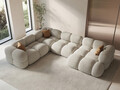 Coltar panoramic stanga 5 locuri, Loretto, Cosmopolitan Design, 345x250x68 cm, tesatura structurata, bej