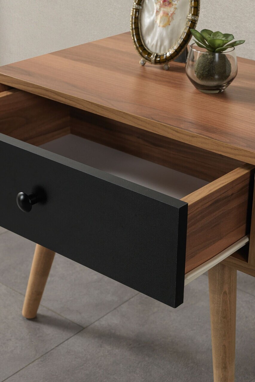 Noptiera, Hanah Home, Vita 5106, 55x49x55 cm, PAL, Nuc / Negru — imaginea 5