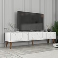Comoda TV, Hommy Craft, Lyon 44, 180x44x35 cm, PAL, Alb/Maro