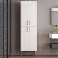 Dulap multifunctional, Hommy Craft, Berlin A, 60x202x35 cm, PAL, Alb/Auriu