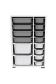 Dulap multifunctional, Estella, Rine 2D4K8U, Alb/Gri