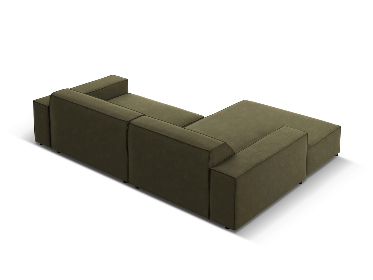 Coltar modular stanga 3 locuri, Jodie, Micadoni Home, BL, 224x166x70 cm, catifea, verde