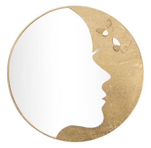 Oglinda decorativa Lady Luxy -A, Mauro Ferretti, Ø 80 cm, fier, auriu -A