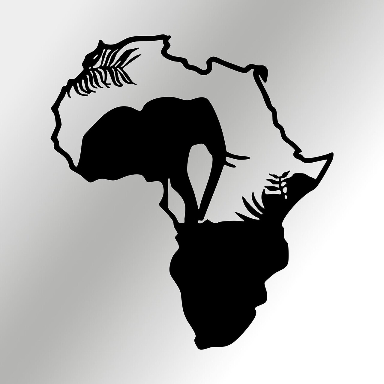 Decoratiune de perete, African, Metal, Grosime: 1,2 mm, Negru — imaginea 5