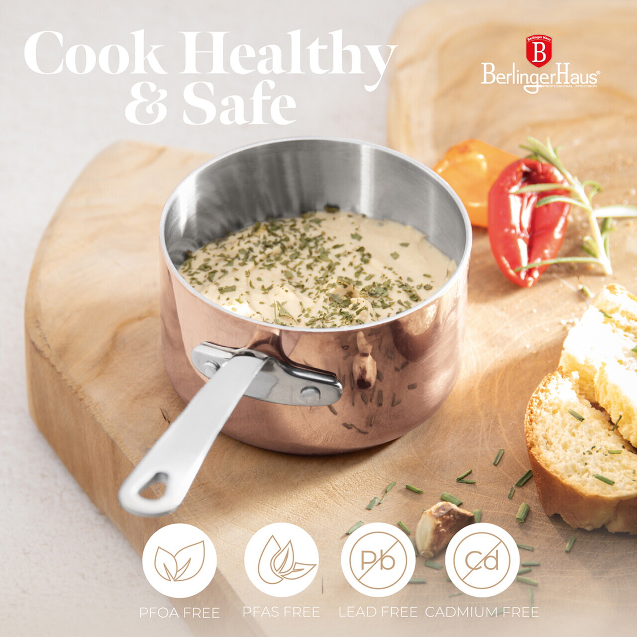 Cratita Berlinger Haus, Copper Touch, 10 cm, inox, cupru - imagine 8