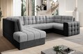 Coltar extensibil stanga 5 locuri ELTAP, LT-84MO-97MO, Blewett, 299x198x82 cm, lemn/poliester, gri deschis/gri inchis