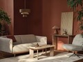 Canapea 3 locuri, Noomi-215, Micadoni Home, 196x94x75 cm, tesatura structurata chenille, albastru navy
