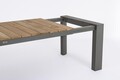 Masa extensibila pentru gradina/terasa Cameron, Bizzotto, 228-294 x 100 x 75 cm, aluminiu/lemn de tec, gri carbune/natural