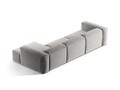 Coltar dreapta 4 locuri, Bergamo, Cosmopolitan Design, 344x152x70 cm, tesatura structurata, gri deschis