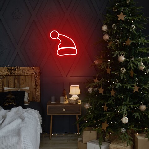 Lampa de perete Santa Claus, Neon Graph, 28x26x2 cm, rosu mezoni.ro