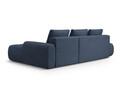Coltar extensibil dreapta 3 locuri, Linz, Cosmopolitan Design, 275x142x84 cm, cotiera stanga, tesatura structurata, albastru inchis