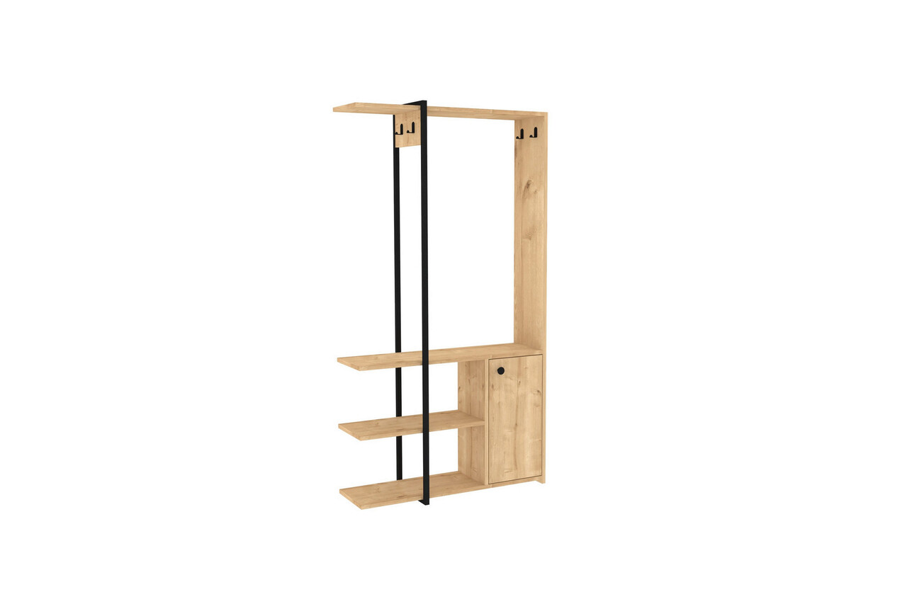 Cuier de perete, Puqa Design, Kumsal, 90x168x33 cm, PAL, Safir / Negru - 2 | YEO