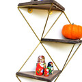 Raft de perete, Evila Originals, WR076, 34x45x13 cm, Nuc / Aur
