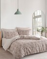 Lenjerie de pat pentru o persoana, Pure - Brown, EnLora Home, 70% bumbac/30% poliester