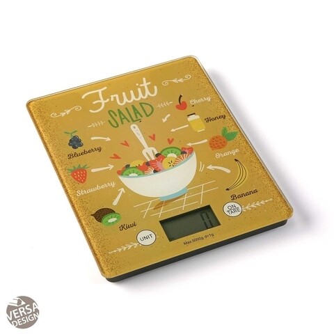 Cantar digital pentru bucatarie, Versa, Fruit Salad, 16.5 x 20.5 x 1.9 cm, sticla termorezistenta mezoni.ro