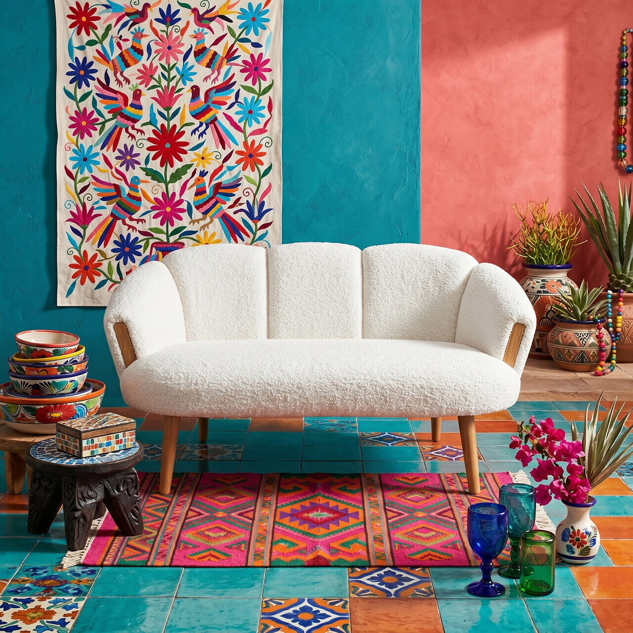 Canapea 2 locuri, Atelier del Sofa, 666HAC5111, PAL, Alb