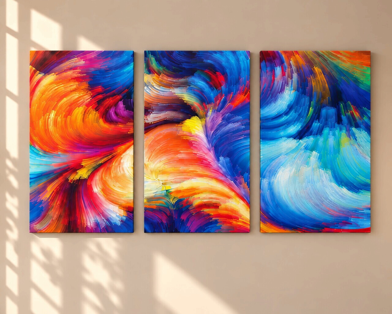 Tablou decorativ, 3PAN-CNV-3019, Dimensiune: 60 x 40 cm (3 bucăți), Multicolor — imaginea 3