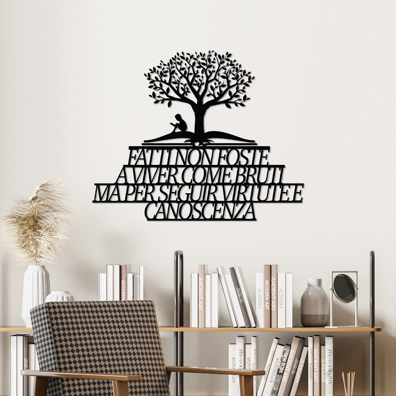 Decoratiune de perete, Fatti Non Foste 2, Dimensiuni: 55 x 47 cm, Negru — imaginea 2