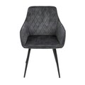 Scaun Satori, Homla, 62x58x79 cm, poliester/metal/MDF, gri inchis