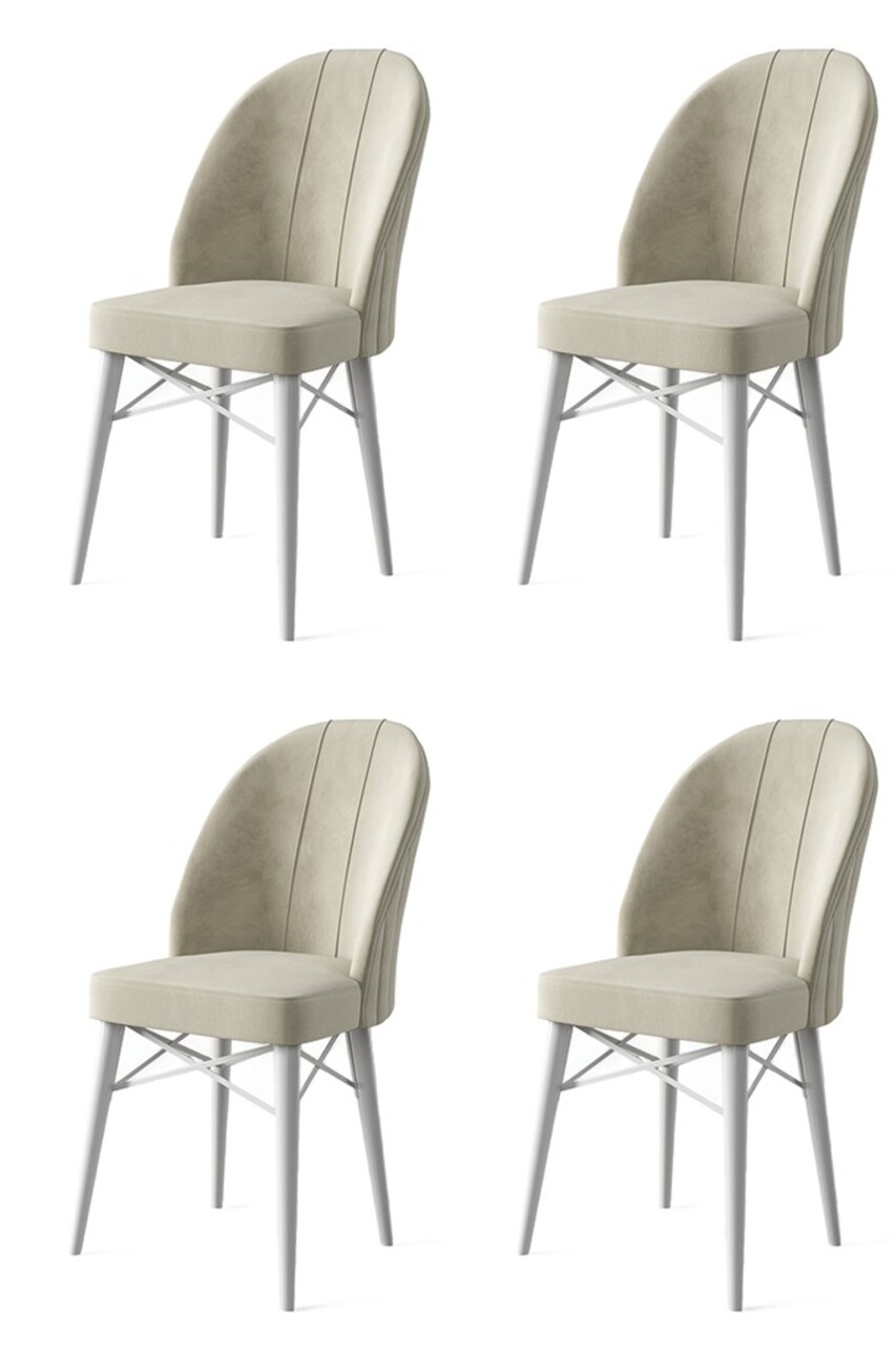Set de scaune, Charlotte, Ritim, Metal, Crem/Alb