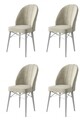 Set de scaune, Charlotte, Ritim, Metal, Crem/Alb