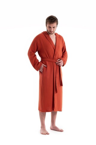 Halat de baie unisex, DC Home, Muslin, Bumbac , Caramiziu