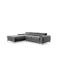 Coltar extensibil stanga 3 locuri ELTAP, LT-03NU, Grayson, 278x205x92 cm, lemn/poliester, gri