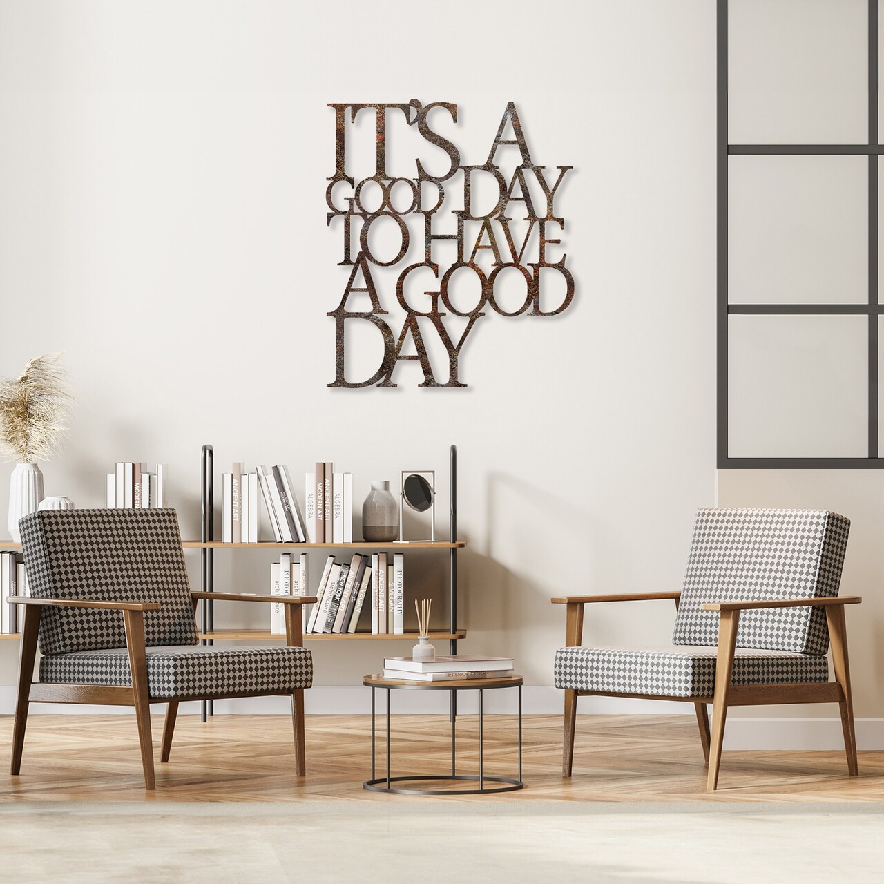 Decoratiune de perete, Rusty Have a Good Day, Dimensiune: 70 x 61 cm, Maro antichizat - view 4