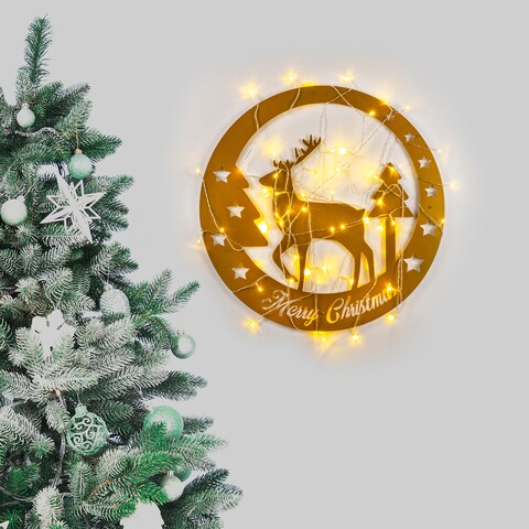Decoratiune de luminoasa XMASGOLD-032, Tanelorn, 60×60 cm, metal, auriu Decoratiuni si ornamente