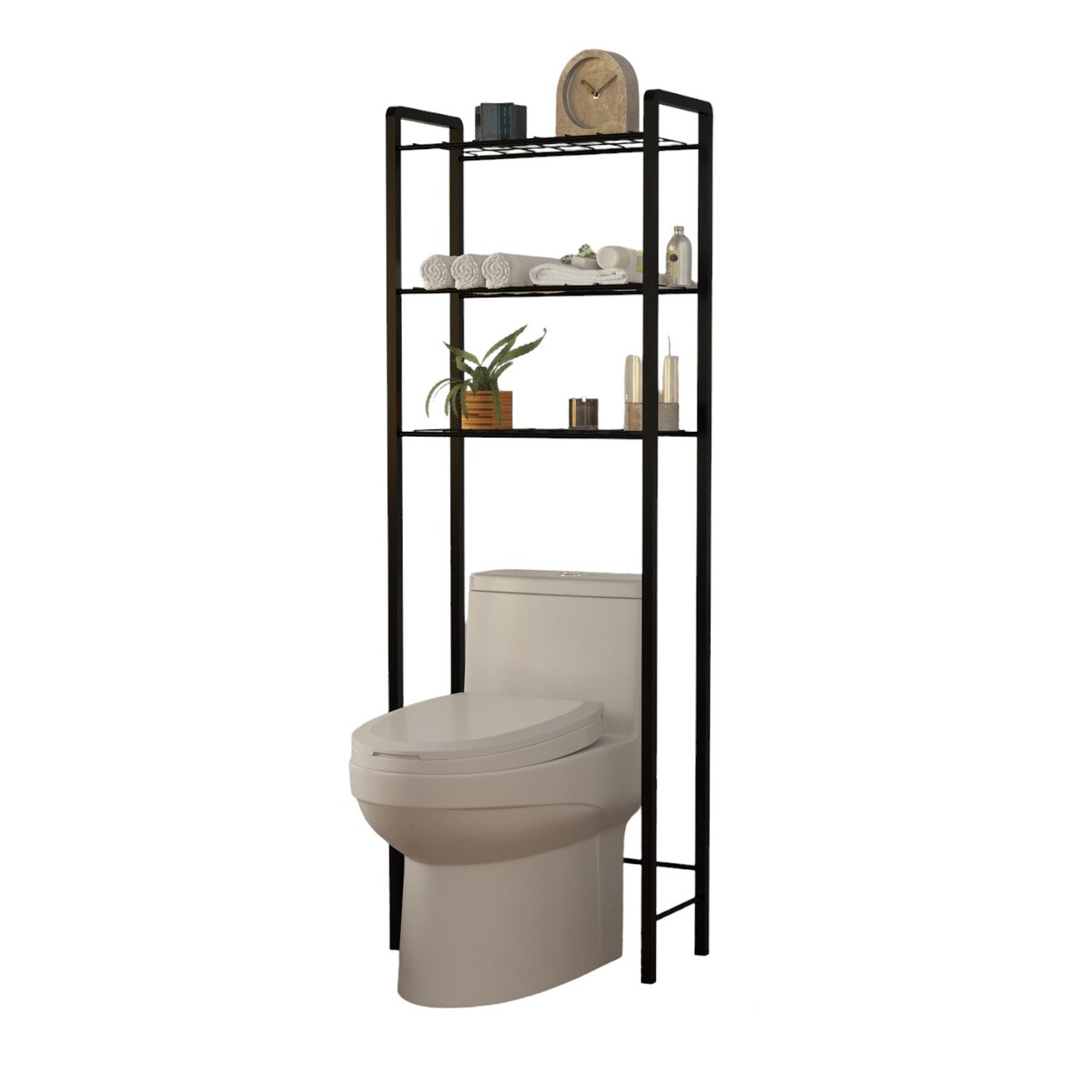 Raft pentru baie, Puqa Design, Otis, 165x69.3x7.7 cm, Metal, Negru - 2 | YEO