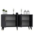 Consola, Olivia, Moda, 150x79x40 cm, PAL , Antracit / Aur
