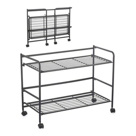 Carucior depozitare pliabil confortime, 67x30x44.8 cm, metal, negru