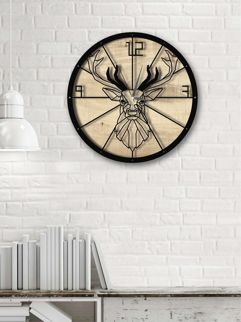 Ceas de perete, MET-MDF-UYART-2138, Dimensiune: 50 x 50 cm, Negru — imaginea 3