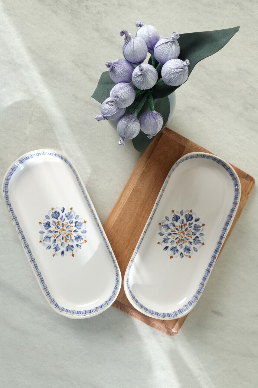 Set platouri servire, Hermia, 275KRM2651, 26 cm, 2 piese, Albastru / Portocaliu — imaginea 2