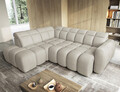 Coltar extensibil stanga 4 locuri ELTAP, LT-18ROY, Falconn, 258x208x107 cm, lemn/poliester, bej deschis