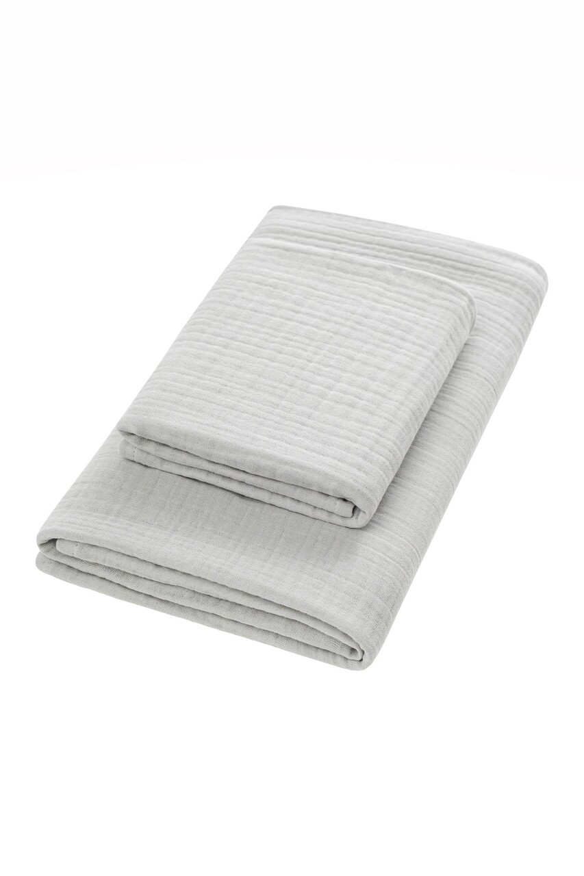Set prosoape de baie, DC Home, Muslin, Bumbac, Gri