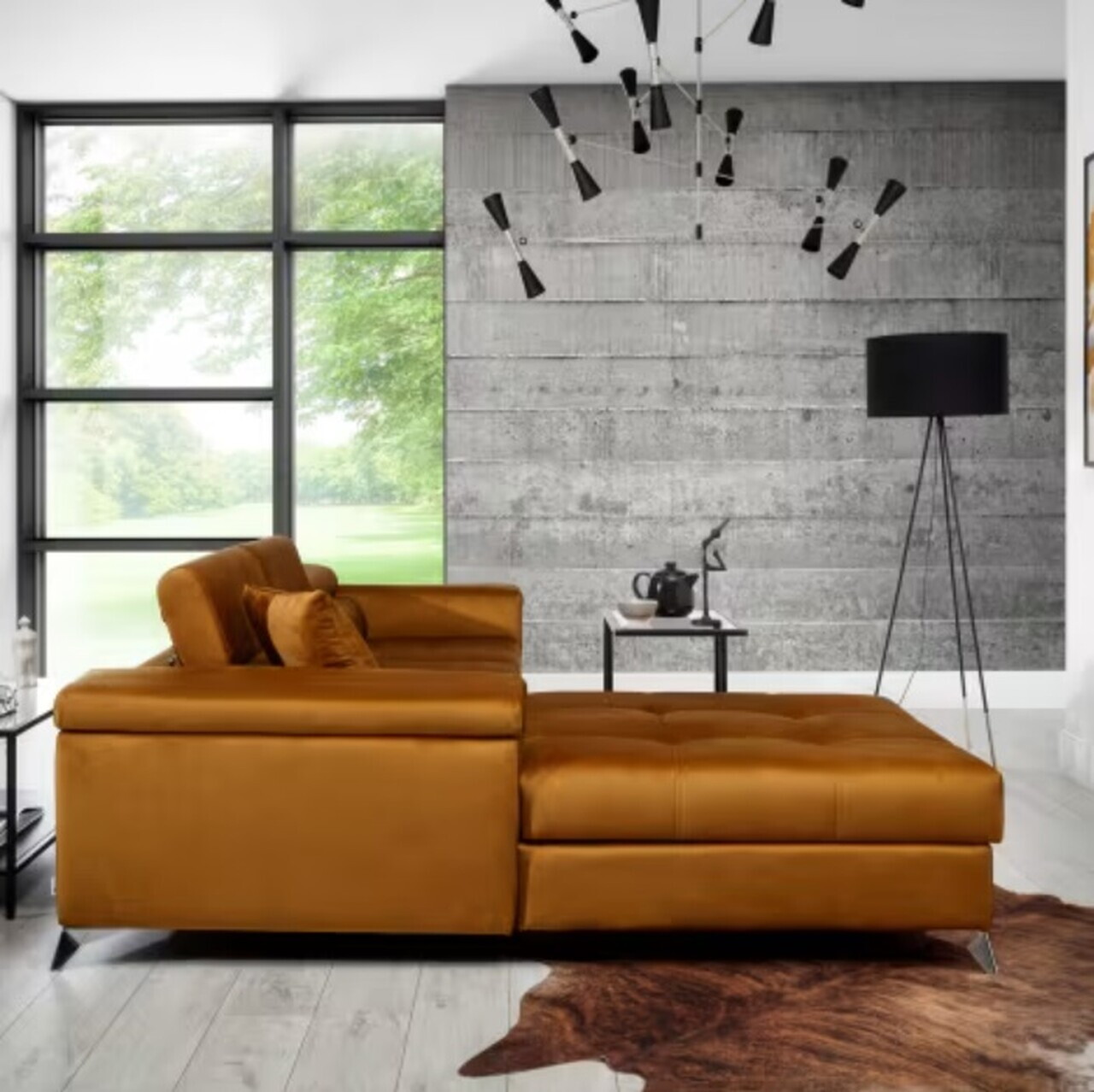 Coltar extensibil stanga 4 locuri ELTAP, Ric-65, Ricardo, 281x205x88 cm, lemn/poliester, mustar - view 6