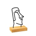 Decoratiune, Moai, 24x8x17 cm, Metal, Lemn/Negru