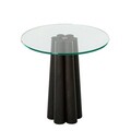 Masuta de cafea, Neostill, Thales, 50x50x50 cm, Sticla temperata, Transparent/Negru