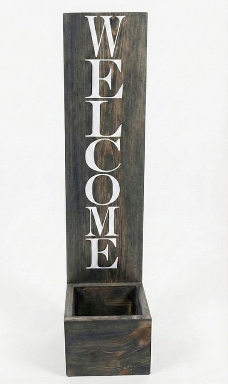 Ghiveci decorativ de grădină, Huhu656, 22x100x18 cm, Negru abanos - imagine 2